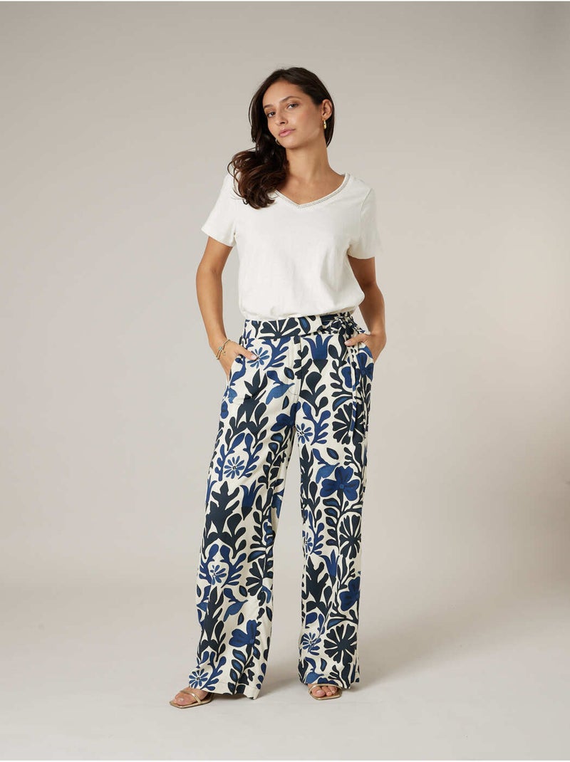 T-shirt femme coton et lin 'Deeluxe' Blanc - Kiabi