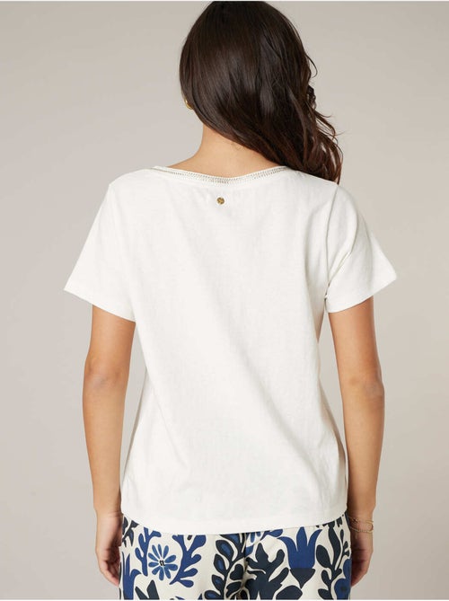 T-shirt femme coton et lin 'Deeluxe' - Kiabi
