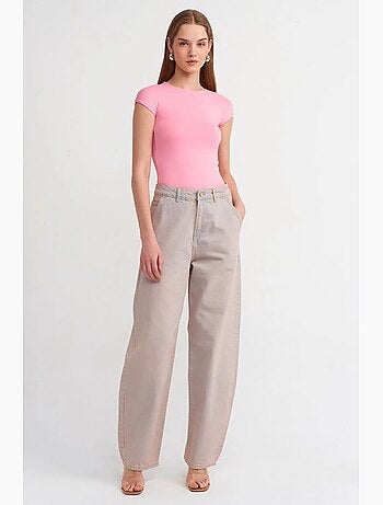 T-shirt femme coupe ajustée col rond dilvin