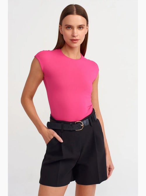 T-shirt femme coupe ajustée col rond dilvin - Kiabi