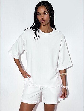 T-shirt femme coupe ample à col rond busem