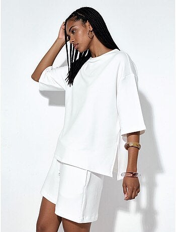 T-shirt femme coupe ample à col rond busem