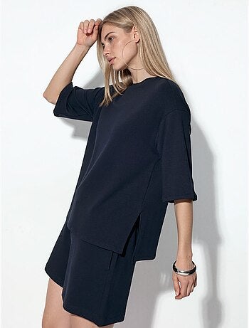 T-shirt femme coupe ample à col rond busem
