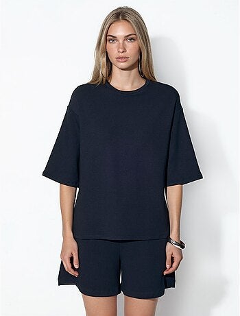 T-shirt femme coupe ample à col rond busem