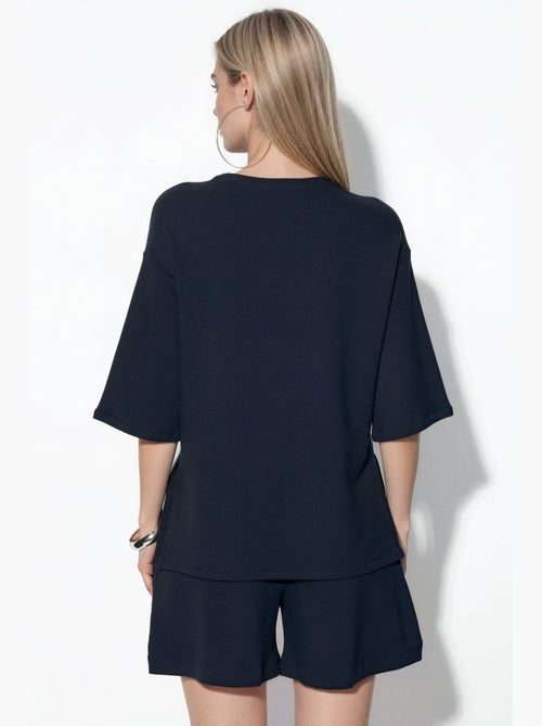 T-shirt femme coupe ample à col rond busem - Kiabi