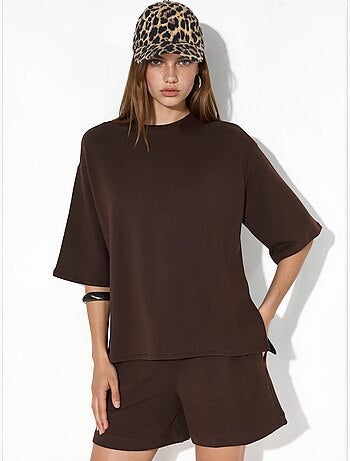 T-shirt femme coupe ample à col rond busem