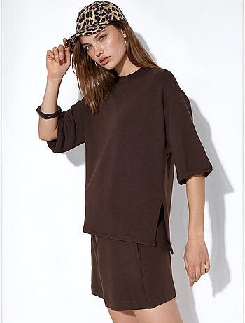 T-shirt femme coupe ample à col rond busem