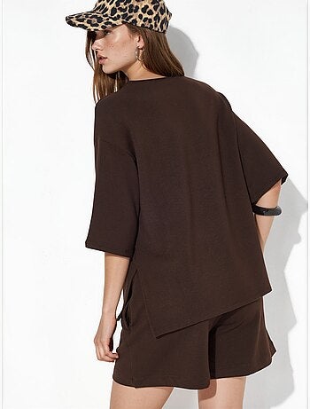 T-shirt femme coupe ample à col rond busem