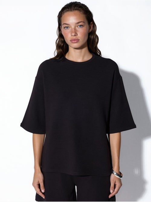 T-shirt femme coupe ample à col rond busem - Kiabi