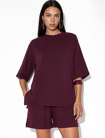 T-shirt femme coupe ample à col rond busem