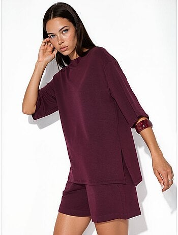 T-shirt femme coupe ample à col rond busem