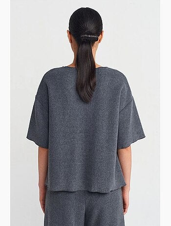 T-shirt femme coupe ample à col rond dilvin