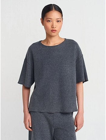 T-shirt Femme Coupe Ample À Col Rond