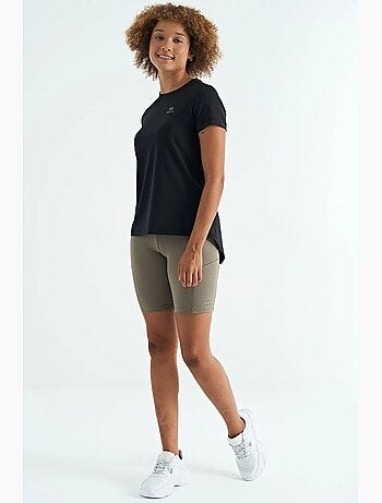 T-shirt femme décontracté à col rond et fentes latérales tommy