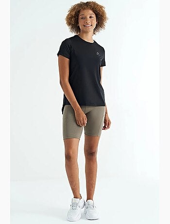 T-shirt femme décontracté à col rond et fentes latérales tommy