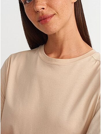 T-shirt Femme En Coton À Col Rond