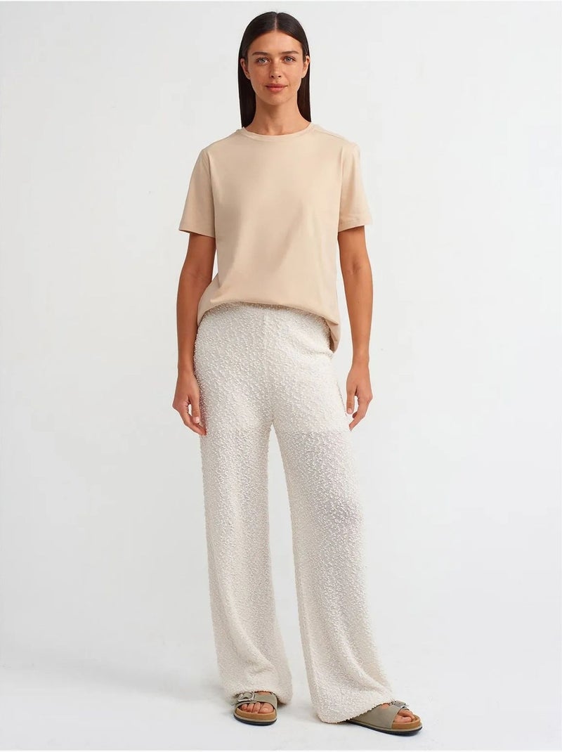 T-shirt Femme En Coton À Col Rond Beige - Kiabi
