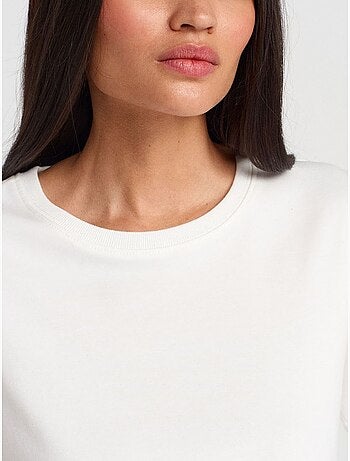 T-shirt Femme En Coton À Col Rond