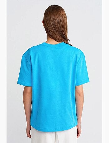 T-shirt femme en coton à col rond dilvin