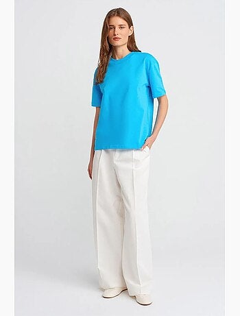 T-shirt femme en coton à col rond dilvin