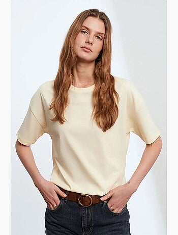 T-shirt femme en coton à col rond dilvin