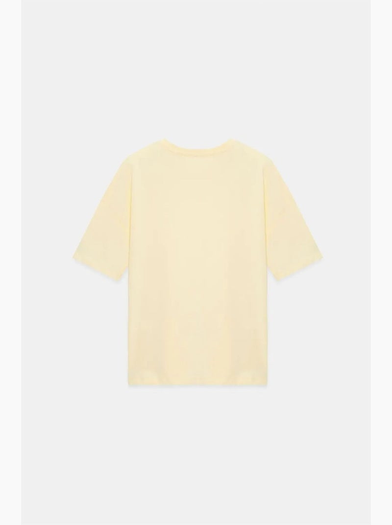 T-shirt femme en coton à col rond dilvin Crème - Kiabi