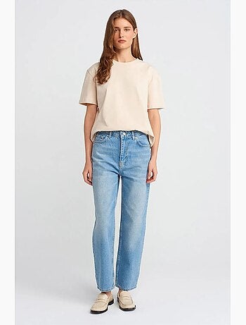T-shirt femme en coton à col rond dilvin