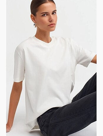 T-shirt femme en coton à col rond dilvin