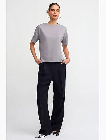 T-shirt femme en coton à col rond dilvin