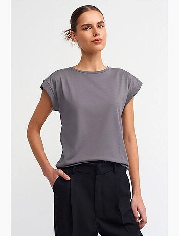 T-shirt femme en coton à col rond dilvin
