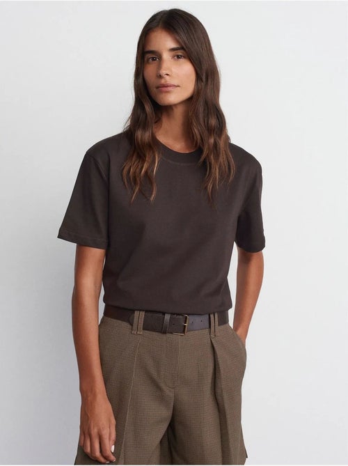 T-shirt femme en coton à col rond dilvin - Kiabi
