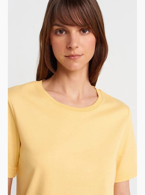 T-shirt femme en coton à col rond dilvin - Kiabi