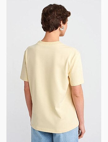 T-shirt femme en coton à col rond dilvin