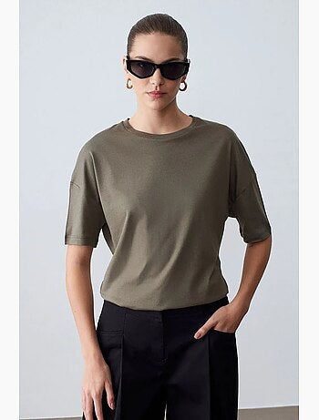 T-shirt femme en coton à col rond dilvin