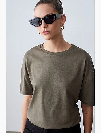 T-shirt femme en coton à col rond dilvin