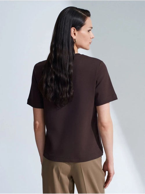 T-shirt femme en coton à col rond dilvin - Kiabi