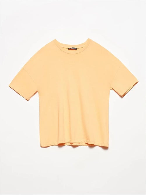 T-shirt femme en coton à col rond dilvin - Kiabi