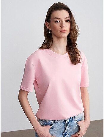 Dilvin t-shirt femme en coton à col rond