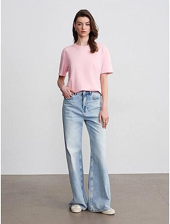 Dilvin t-shirt femme en coton à col rond