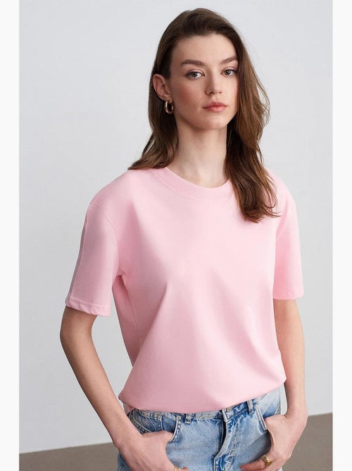 T-shirt femme en coton à col rond dilvin - Kiabi T-shirt femme en coton à col rond dilvin - Kiabi