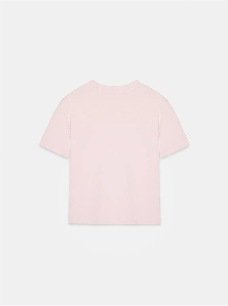 T-shirt femme en coton à col rond dilvin Rose clair - Kiabi