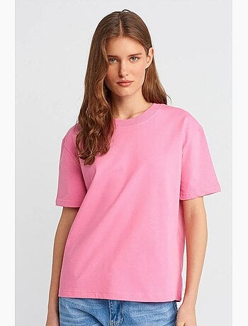 T-shirt femme en coton à col rond dilvin