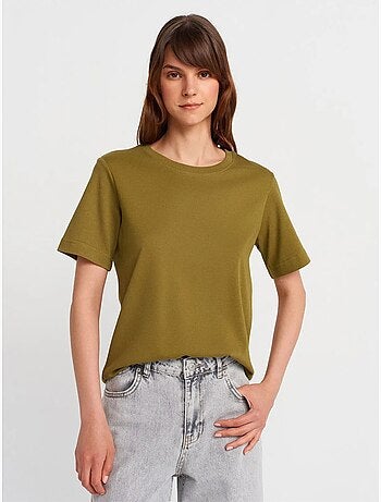 T-shirt femme en coton à col rond dilvin