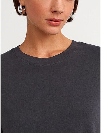 T-shirt Femme En Coton À Col Rond
