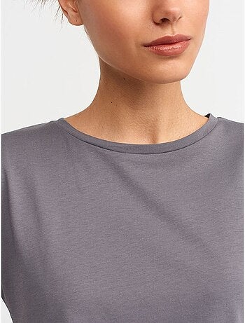T-shirt Femme En Coton À Col Rond