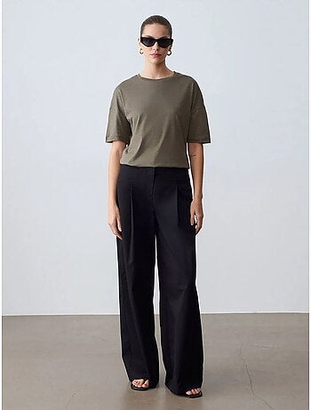 T-shirt Femme En Coton À Col Rond