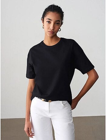 T-shirt Femme En Coton À Col Rond
