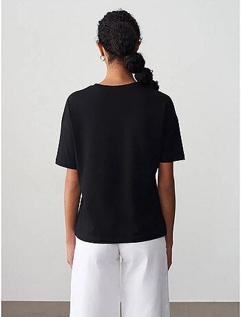 T-shirt Femme En Coton À Col Rond