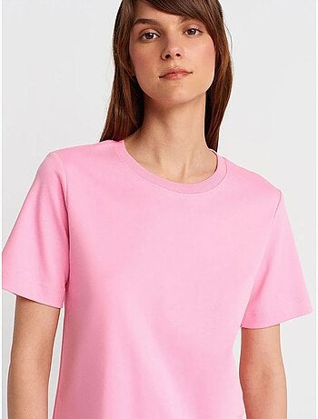 T-shirt Femme En Coton À Col Rond