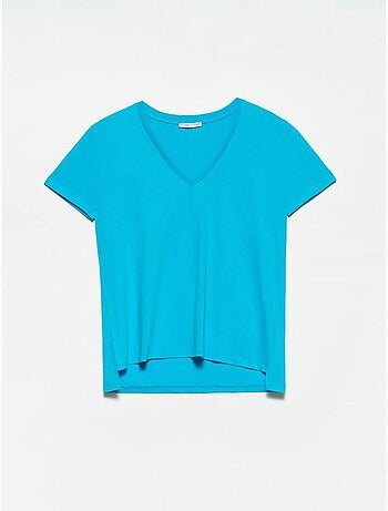 T-shirt femme en coton à col v dilvin